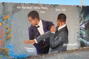 Šamar s dodjele Oskara osvanuo i kao mural oslikan na ostatku Berlinskog zida Šamar s dodjele Oskara osvanuo i kao mural oslikan na ostatku Berlinskog zida