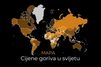 Mapa cijena goriva u svijetu: U regionu najskuplje u Crnoj Gori Mapa cijena goriva u svijetu: U regionu najskuplje u Crnoj Gori