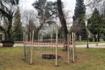 Podgorica: Kraljev park zatvoren, došlo do urušavanja tla Podgorica: Kraljev park zatvoren, došlo do urušavanja tla