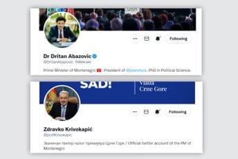 Sudeći po Twitter nalozima: Crna Gora danas ima dva premijera Sudeći po Twitter nalozima: Crna Gora danas ima dva premijera