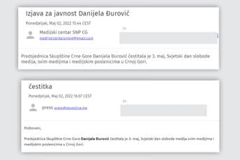 Čestitku predsjednice Skupštine poslali iz - medijskog centra SNP-a Čestitku predsjednice Skupštine poslali iz - medijskog centra SNP-a