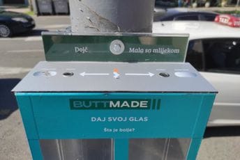 „Šta je bolje – Dojč ili mala s mlijekom“: Anketne pepeljare postavljene u Podgorici „Šta je bolje – Dojč ili mala s mlijekom“: Anketne pepeljare postavljene u Podgorici