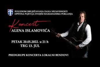 Pljevlja: Veliki koncert Alena Islamovića povodom Dana nezavisnosti Crne Gore
