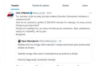 "Ljigice, šmokljo, ližeš đonove, igraj se u parkiću": Ovako Vučićeva partija komunicira na Twitteru "Ljigice, šmokljo, ližeš đonove, igraj se u parkiću": Ovako Vučićeva partija komunicira na Twitteru