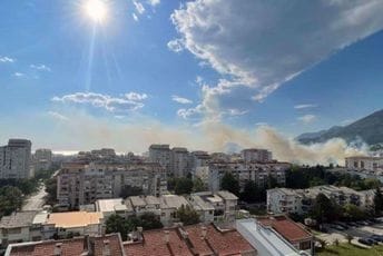 Bar: Požar u blizini poljoprivredne škole, vjetar otežava gašenje