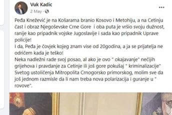 "Sveto ustoličenje": Tvrdio da je Knežević na Cetinju branio obraz 'njegoševske Crne Gore' "Sveto ustoličenje": Tvrdio da je Knežević na Cetinju branio obraz 'njegoševske Crne Gore'