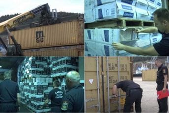Zaplijenjeno 1.120 paketa cigareta vrijednih 850 hiljada eura Zaplijenjeno 1.120 paketa cigareta vrijednih 850 hiljada eura