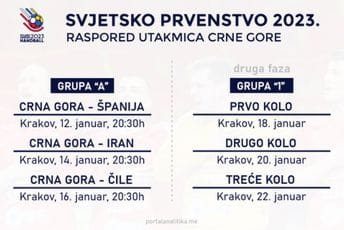 Evo kada ćemo gledati našu reprezentaciju: Pogledajte raspored Crne Gore na SP Evo kada ćemo gledati našu reprezentaciju: Pogledajte raspored Crne Gore na SP
