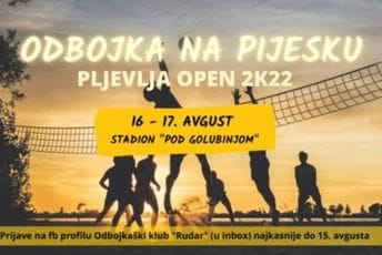 U toku prijave: Dvodnevni turnir u odbojci na pijesku “Pljevlja open 2k22” U toku prijave: Dvodnevni turnir u odbojci na pijesku “Pljevlja open 2k22”