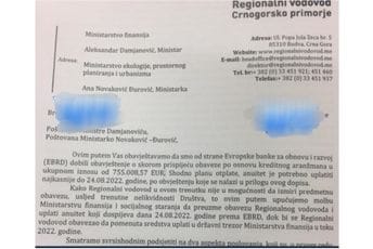 Regionalni vodovod traži pomoć od Ministarstva finansija za otplatu kredita Evropskoj banci Regionalni vodovod traži pomoć od Ministarstva finansija za otplatu kredita Evropskoj banci