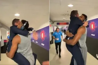 Selektor Italije je zvijezda dana: Nakon utakmice skočio u zagrljaj grčkom košarkašu (VIDEO)