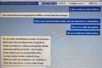 Pripadnici Škaljarskog klana u "sky" aplikaciji otkrivaju veze sa predsjednikom Opštine Budva: Milo radi robu, težak je milione...