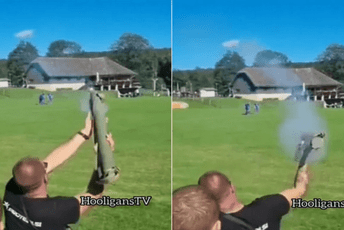 (VIDEO) Navijač na utakmici u Hrvatskoj pucao iz "zolje", raketa eksplodirala na terenu (VIDEO) Navijač na utakmici u Hrvatskoj pucao iz "zolje", raketa eksplodirala na terenu