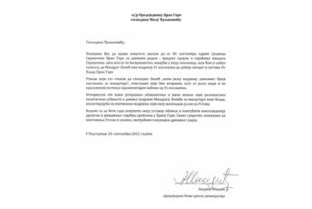 Pročitajte što piše u dopisu koji je "stara" parlamentarna većina dostavila Đukanoviću Pročitajte što piše u dopisu koji je "stara" parlamentarna većina dostavila Đukanoviću