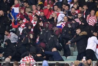 Liga nacija: Hrvatski navijači se potukli međusobno, pa onda sa policijom Liga nacija: Hrvatski navijači se potukli međusobno, pa onda sa policijom