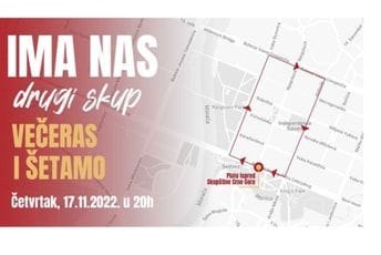 IMA NAS: Pogledajte rutu protestne šetnje kroz Podgoricu IMA NAS: Pogledajte rutu protestne šetnje kroz Podgoricu