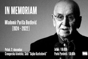 Omaž Puriši Đorđeviću sjutra u Crnogorskoj kinoteci Omaž Puriši Đorđeviću sjutra u Crnogorskoj kinoteci