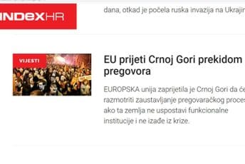 Regija: EU Crnoj Gori prijeti prekidom pregovora, nijesu u Podgoricu došli iz zabave Regija: EU Crnoj Gori prijeti prekidom pregovora, nijesu u Podgoricu došli iz zabave