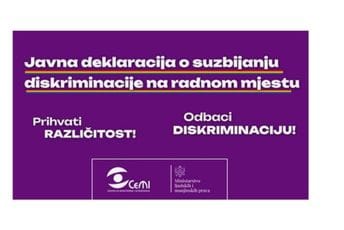 CeMI inicirao potpisivanje javne deklaracije o suzbijanju diskriminacije na radnom mjestu CeMI inicirao potpisivanje javne deklaracije o suzbijanju diskriminacije na radnom mjestu