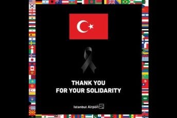 Poruke na aerodromu u Istanbulu: Zahvalnost međunarodnim timovima za spašavanje od zemljotresa na 15 jezika Poruke na aerodromu u Istanbulu: Zahvalnost međunarodnim timovima za spašavanje od zemljotresa na 15 jezika