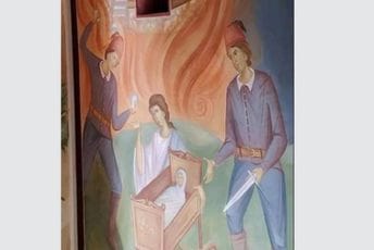 Na zidu crkve u Rožajama - muslimani sa noževima iznad kolijevke (FOTO) Na zidu crkve u Rožajama - muslimani sa noževima iznad kolijevke (FOTO)