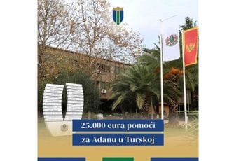 Opština Bar opredijelila 25.000 eura pomoći za pobratimski grad Adana Opština Bar opredijelila 25.000 eura pomoći za pobratimski grad Adana