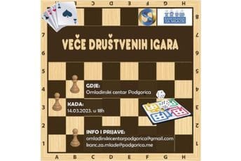 Podgorica: Veče društvenih igara u Omladinskom centru Podgorica: Veče društvenih igara u Omladinskom centru