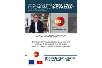 Univerzitet Donja Gorica još jednom ističe važnost podsticanja kreativnosti i stvaranja inovacija Univerzitet Donja Gorica još jednom ističe važnost podsticanja kreativnosti i stvaranja inovacija