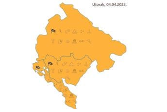 Na snazi narandžasti meteoalarm: Olujni udari vjetra na cijeloj teritoriji države Na snazi narandžasti meteoalarm: Olujni udari vjetra na cijeloj teritoriji države