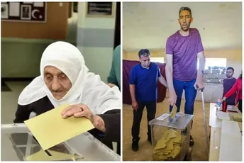 Na izborima u Turskoj glasala baka od 112 godina i najvisočiji čovjek na svijetu Na izborima u Turskoj glasala baka od 112 godina i najvisočiji čovjek na svijetu