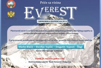 Sjutra obilježavanje godišnjice uspona crnogorskih planinara na Mont Everest Sjutra obilježavanje godišnjice uspona crnogorskih planinara na Mont Everest
