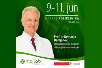 Prof. dr Nemanja Damjanov, specijalista interne medicine subspecijalista reumatologije će biti u poliklinici Moj Lab od 9. do 11. juna