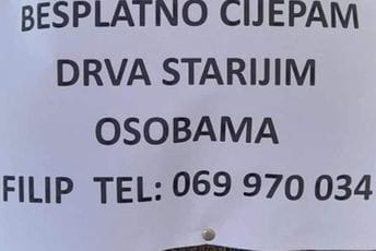 Za primjer: Mladi Cetinjanin starijim sugrađanima besplatno cijepa drva Za primjer: Mladi Cetinjanin starijim sugrađanima besplatno cijepa drva