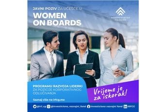IRF pokreće program „Women on boards“: Vrijeme za iskorak i jačanje zastupljenosti i doprinosa žena IRF pokreće program „Women on boards“: Vrijeme za iskorak i jačanje zastupljenosti i doprinosa žena