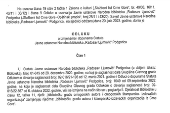 Nova gradska uprava namjerava da izbriše pridjev crnogorski iz Statuta NB Radosav Ljumović