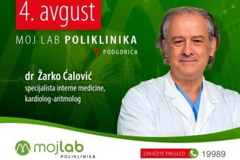 Dr Žarko Ćalović, specijalista interne medicine, uži specijalista kardiolog-aritmolog, 4. avgusta u Poliklinici Moj Lab Dr Žarko Ćalović, specijalista interne medicine, uži specijalista kardiolog-aritmolog, 4. avgusta u Poliklinici Moj Lab