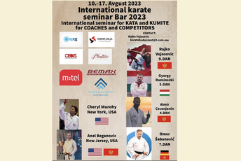 Bar domaćin internacionalnog karate seminara, okupiće oko 200 učesnika iz Crne Gore i svijeta Bar domaćin internacionalnog karate seminara, okupiće oko 200 učesnika iz Crne Gore i svijeta