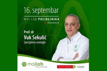 Profesor doktor Vuk Sekulić, specijalista urologije će ordinirati 16. septembra u Moj Lab poliklinici u Podgorici Profesor doktor Vuk Sekulić, specijalista urologije će ordinirati 16. septembra u Moj Lab poliklinici u Podgorici