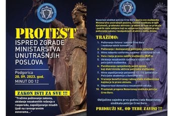 Sjutra protest Nezavisnog sindikata policije ispred MUP-a: Zakon isti za sve! Sjutra protest Nezavisnog sindikata policije ispred MUP-a: Zakon isti za sve!