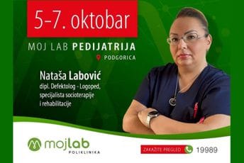 Nataša Labović, dipl. defektolog - logoped, spec. socioterapije i rehabilitacije, u Moj Lab Pedijatriji od 5. do 7. oktobra.