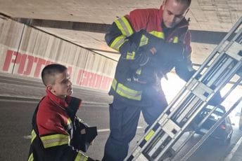 Podgorica: Vatrogasci spasili štene iz kanala Podgorica: Vatrogasci spasili štene iz kanala