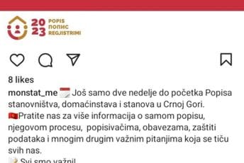 "Još samo dve nedelje": Monstat popis najavljuje - ekavicom "Još samo dve nedelje": Monstat popis najavljuje - ekavicom