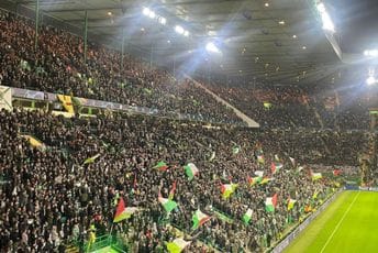 Uprkos zabrani: Brojne palestinske zastave večeras su na Seltik parku, navijači neumoljivi (FOTO/VIDEO) Uprkos zabrani: Brojne palestinske zastave večeras su na Seltik parku, navijači neumoljivi (FOTO/VIDEO)