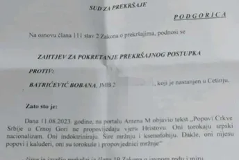 Tužiteljka Šišević traži kaznu za dr Bobana Batrićevića zbog kolumne na portalu Antena M Tužiteljka Šišević traži kaznu za dr Bobana Batrićevića zbog kolumne na portalu Antena M