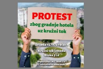 Podgorica: Sjutra novi protest zbog gradnje hotela na kružnom toku Podgorica: Sjutra novi protest zbog gradnje hotela na kružnom toku