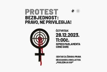 "Bezbjednost: pravo, ne privilegija": Sjutra protest ispred Skupštine zbog sporne presude za ubistvo Zimrite Nerde "Bezbjednost: pravo, ne privilegija": Sjutra protest ispred Skupštine zbog sporne presude za ubistvo Zimrite Nerde