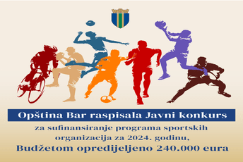 Raspisan javni konkurs: Opština Bar sufinansira rad sportskih organizacija Raspisan javni konkurs: Opština Bar sufinansira rad sportskih organizacija