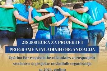 Opština Bar raspisala Javni konkurs: 218.000 eura za projekte i programe nevladinih organizacija za 2024. Opština Bar raspisala Javni konkurs: 218.000 eura za projekte i programe nevladinih organizacija za 2024.