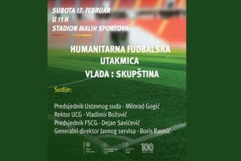 U subotu humanitarna utakmica između Vlade i Skupštine: Sude Božović, Raonić i Gogić U subotu humanitarna utakmica između Vlade i Skupštine: Sude Božović, Raonić i Gogić