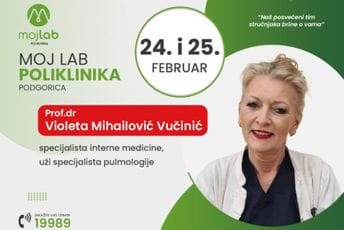 Pulmološkinja Mihailović-Vučinić 24. i 25. februara u poliklinici Moj Lab